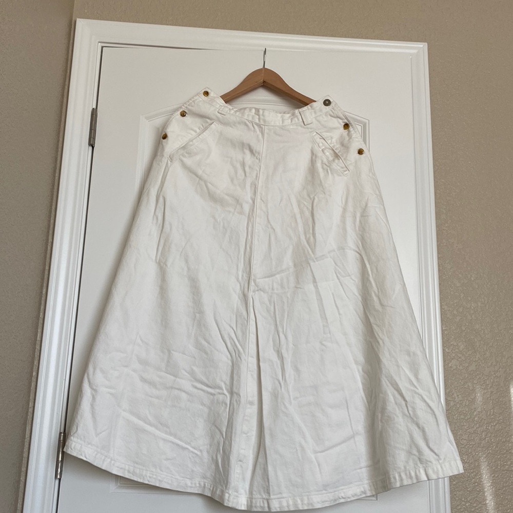 Free People Midi White Skirt